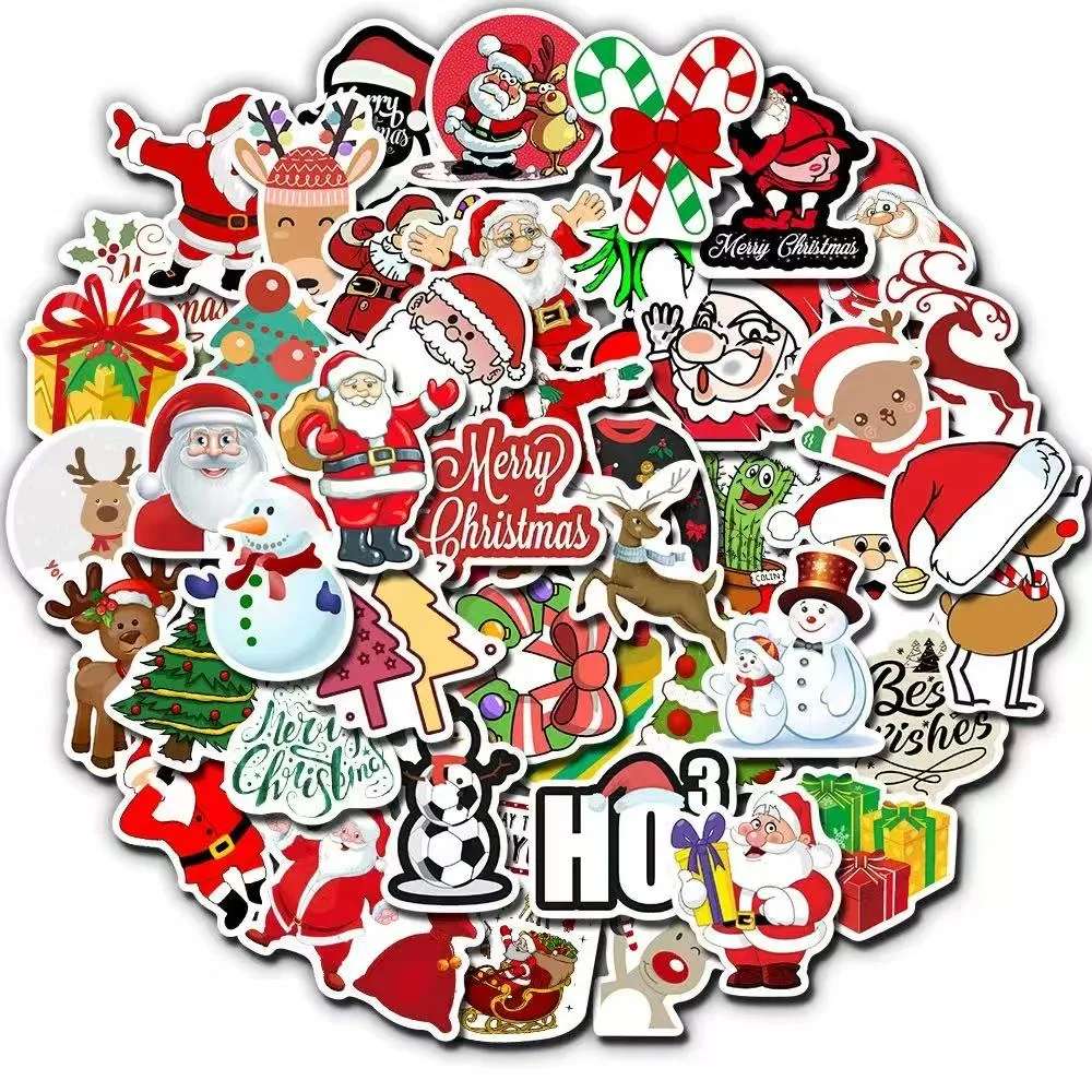 Pegatinas de regalo de dibujos animados de Navidad