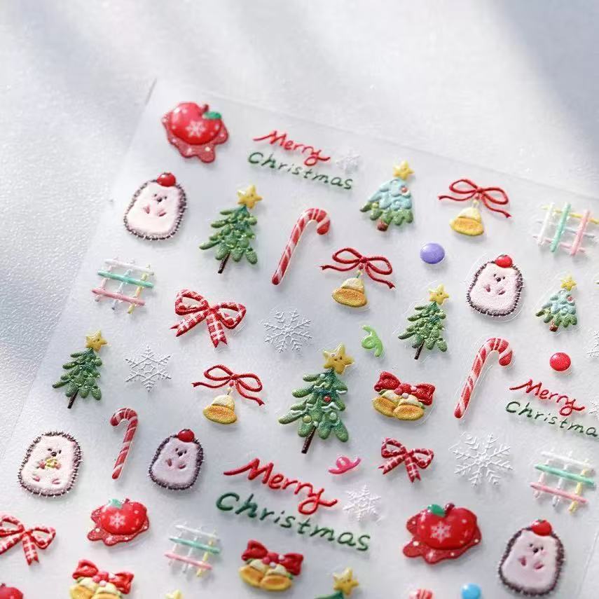 Pegatinas de arte de uñas de Navidad