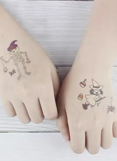 Pegatizas de tatuaje de Halloween Night Glow