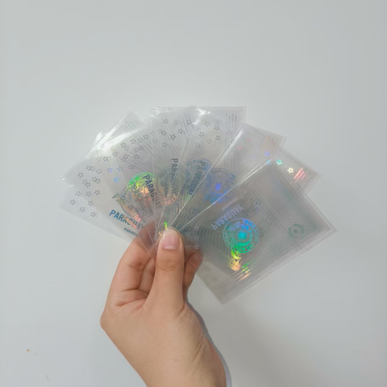 Pegatinas de tarjeta de holograma transparente