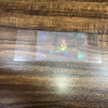 Pegatinas holográficas transparentes.